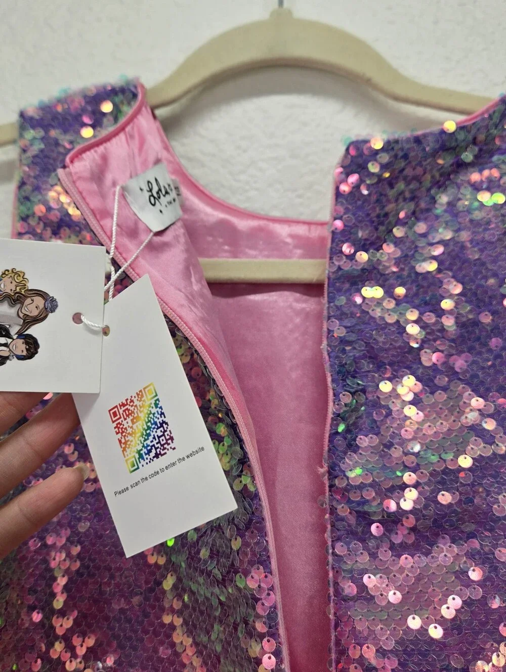 Lola & The Boys Girls Mermaid Magic Sequin Shift Dress Sz 14 NWT Rose Ombre